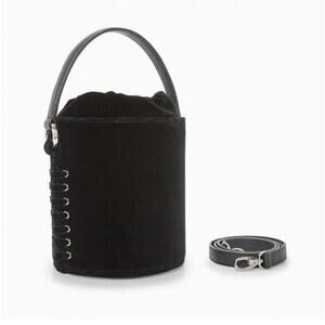 MELI MELO Santina Mini Bucket Bag Black Velvet NWOT $585